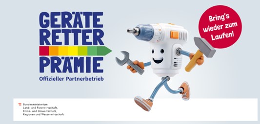 Geräteretter Prämie für Reparatur und Nachhaltigkeit